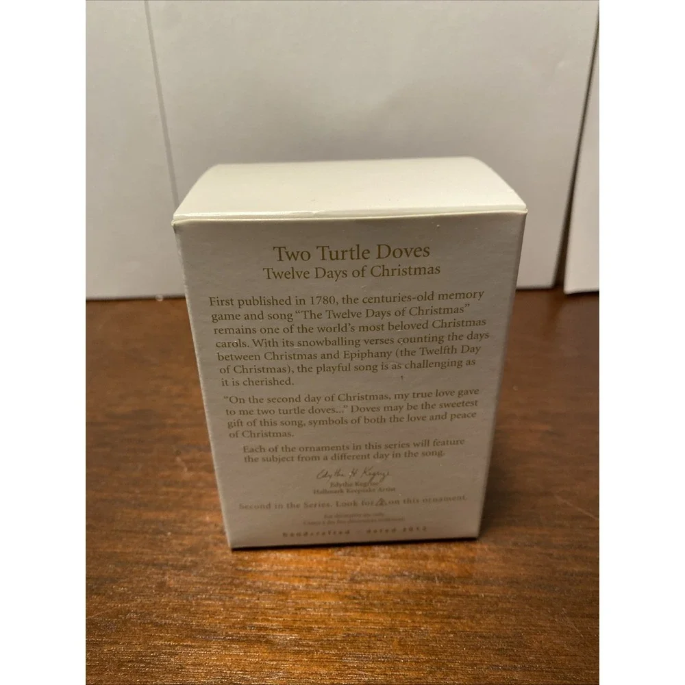 2012 Hallmark Keepsake Ornament Two Turtle Doves 2nd in Series‎ W Box